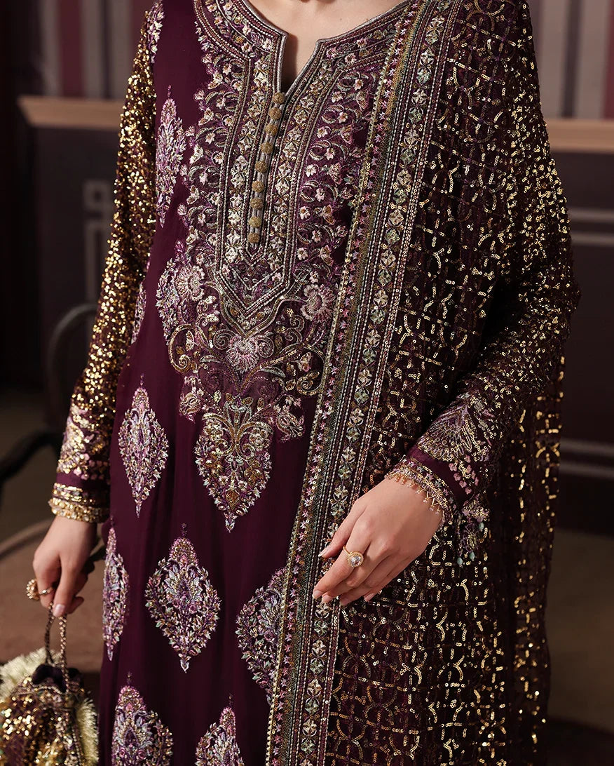 Royale Eternel by Roheenaz Unstitched Embroidered Chiffon 3 Piece Suit RN26URE Regal Charm RUNCH260106 - Wedding Collection