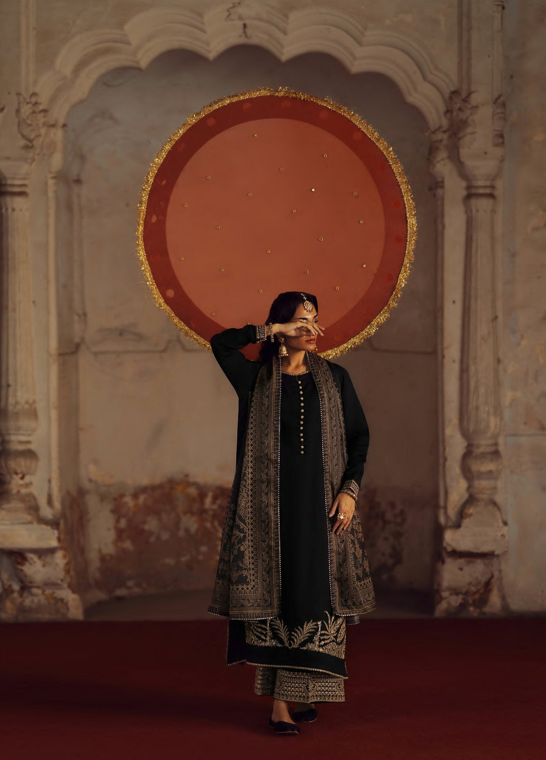 Rekha by Casualite RTW Embroidered Viscose Silk 3 Piece Suit CL26RVR Bella - Festive Collection