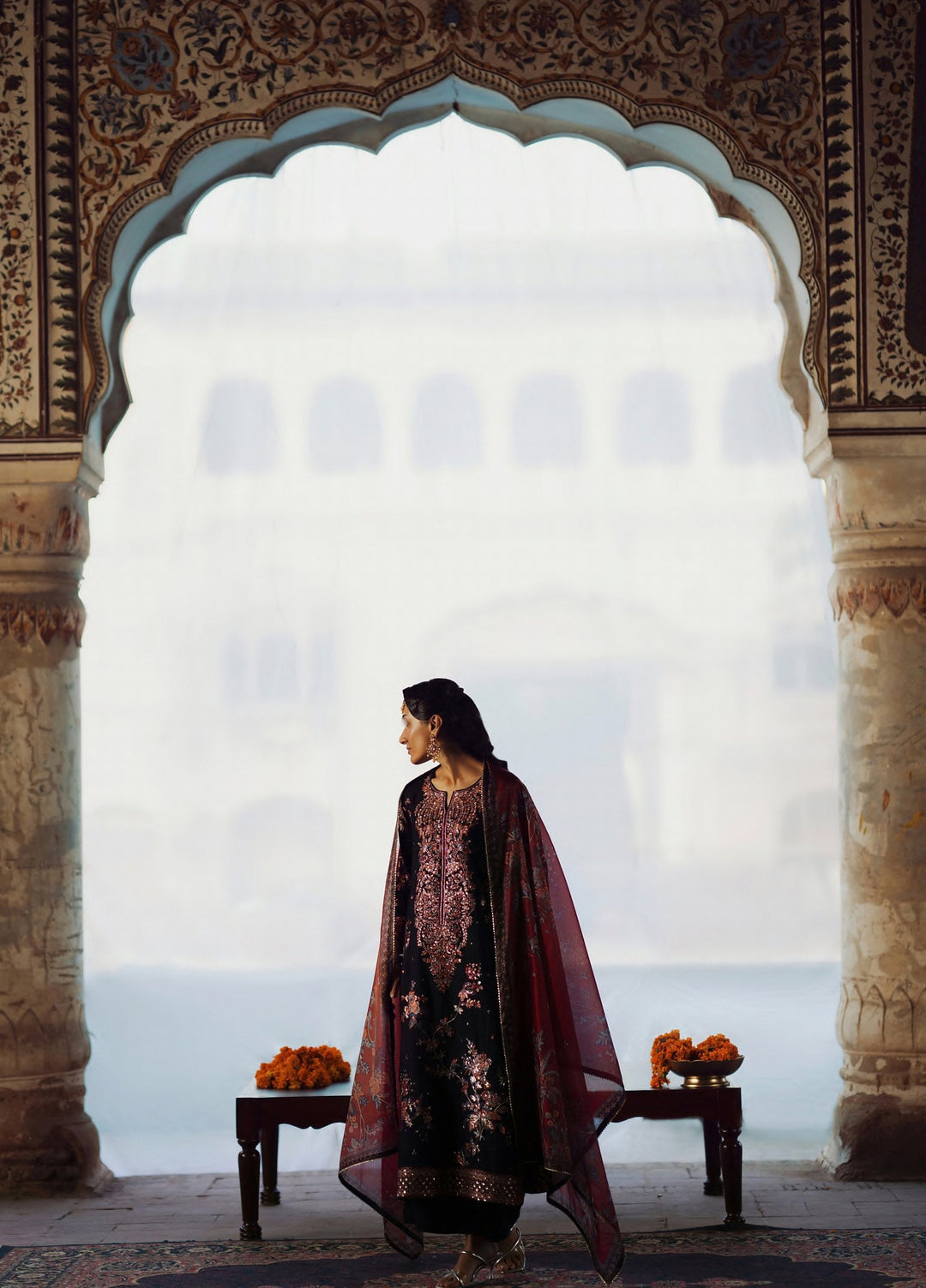 Rekha by Casualite RTW Embroidered Viscose Silk 3 Piece Suit CL26RVR Bisma - Festive Collection