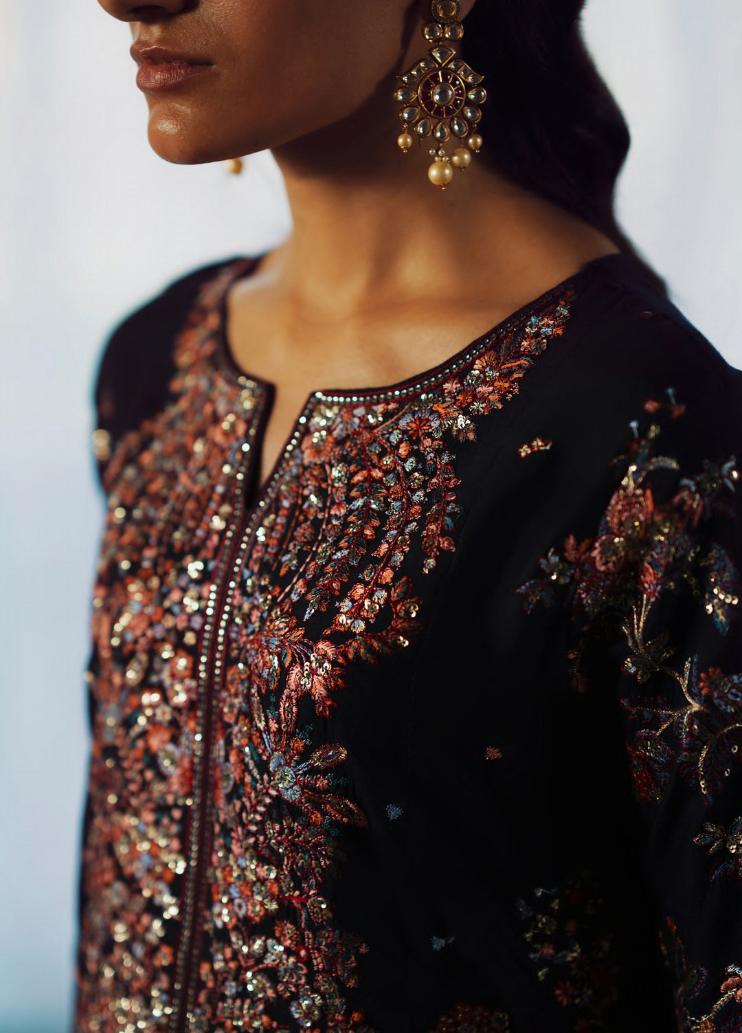 Rekha by Casualite RTW Embroidered Viscose Silk 3 Piece Suit CL26RVR Bisma - Festive Collection