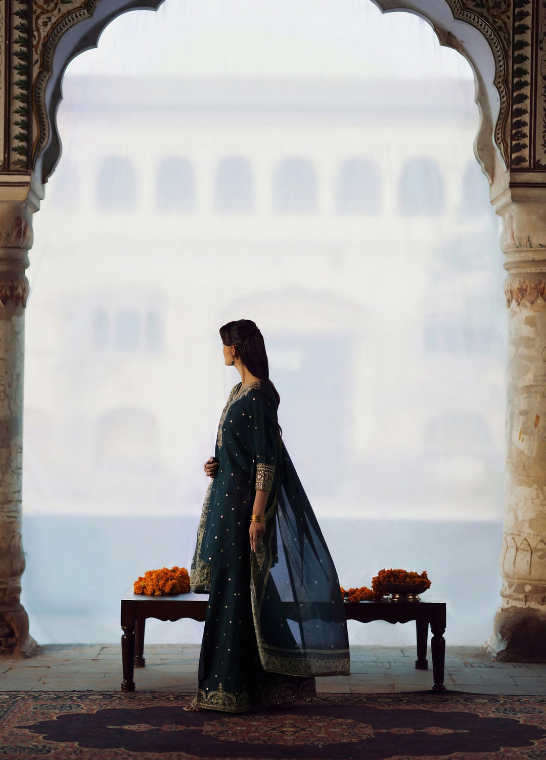Rekha by Casualite RTW Embroidered Viscose Silk 3 Piece Suit CL26RVR Zebba - Festive Collection