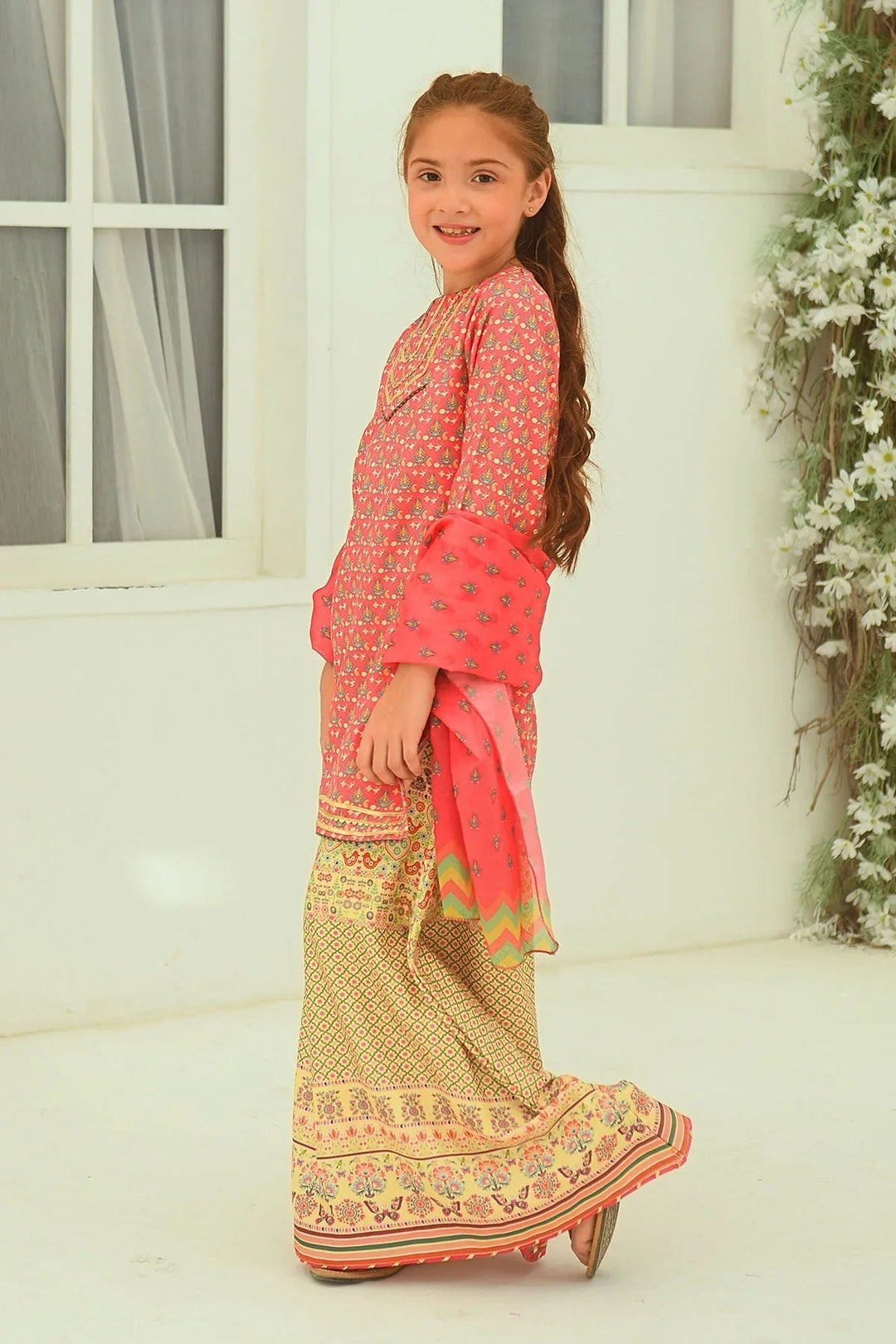 Ochre RTW Printed Girls 3 Piece Herringbone  INDP-17 - Summer Collection