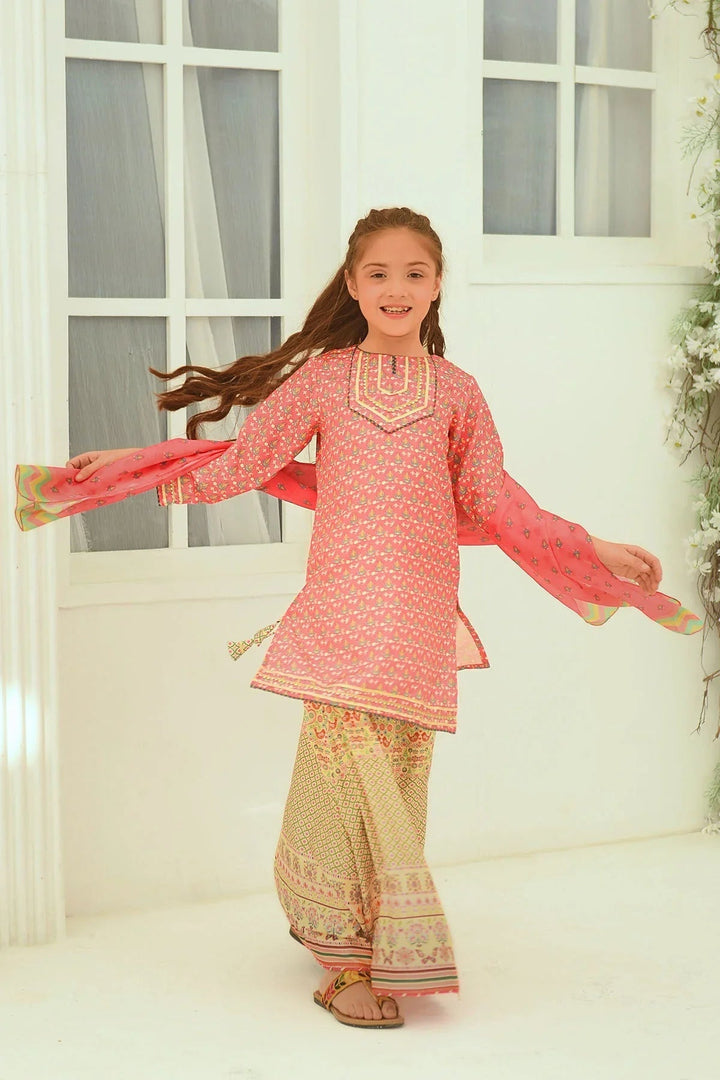 Ochre RTW Printed Girls 3 Piece Herringbone  INDP-17 - Summer Collection