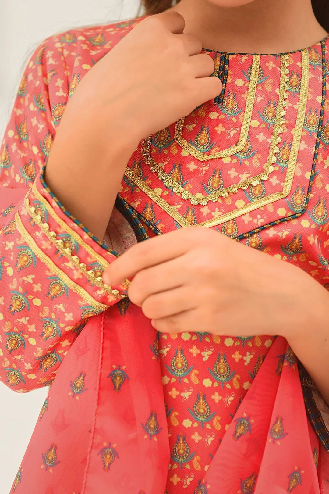 Ochre RTW Printed Girls 3 Piece Herringbone  INDP-17 - Summer Collection