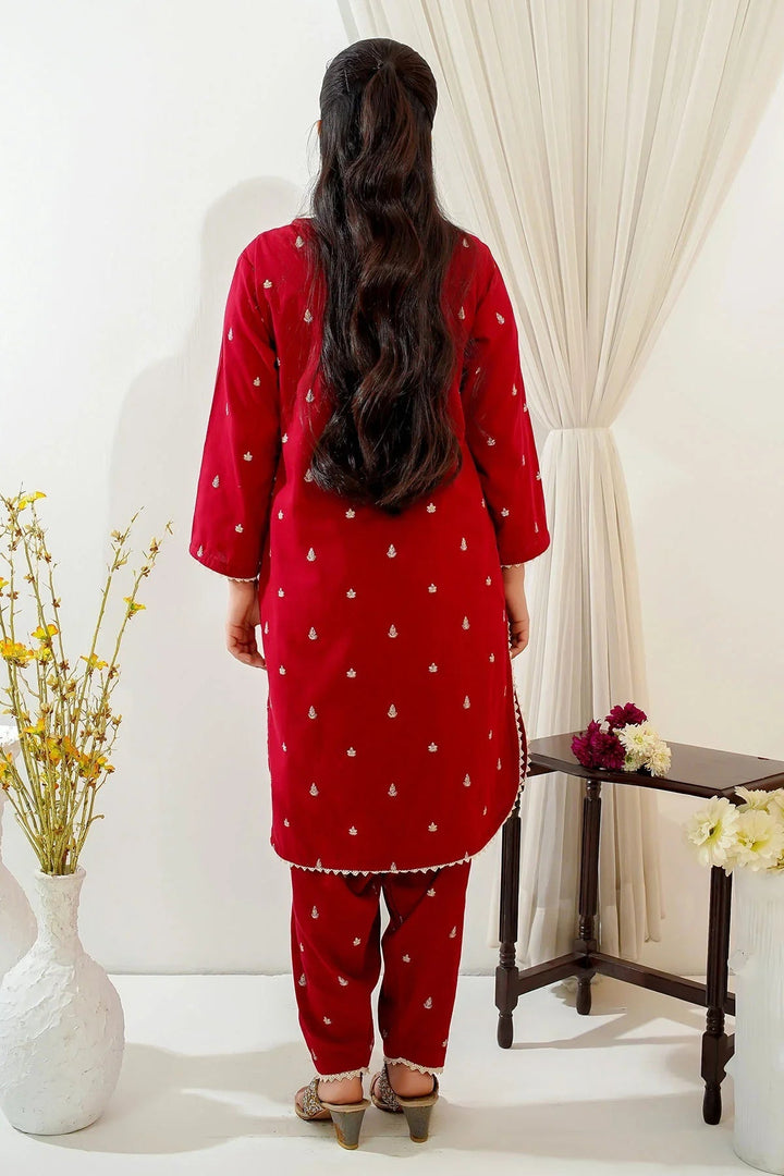 Ochre Girls Pret Embroidered Cotton 2 Piece Suit EMC-08 - Summer Collection