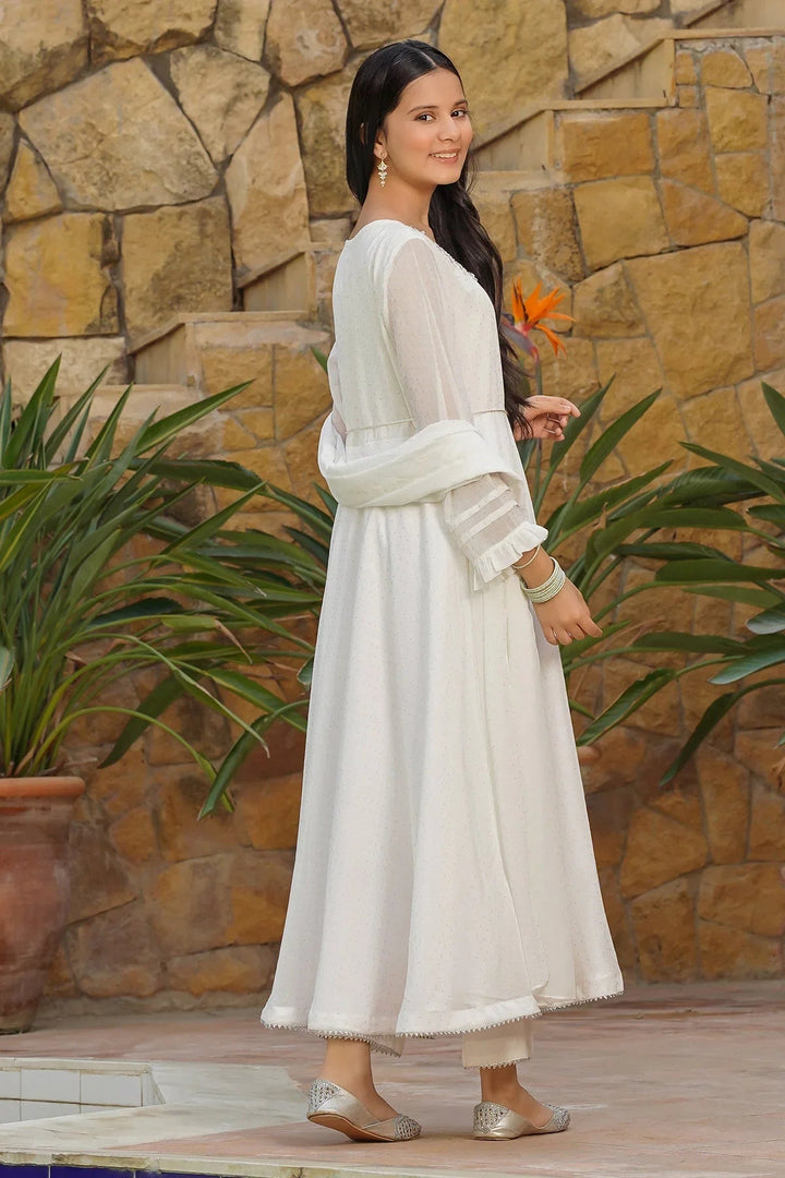 Ochre RTW Embroidered Girls 3 Piece Georgette Hand Adda Work OFW-MAX-14 - Winter Collection