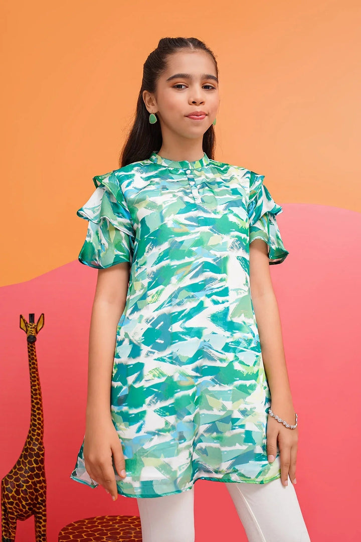 Ochre RTW Printed Girls 1 Piece Chiffon Top OWT-617 - Summer Collection