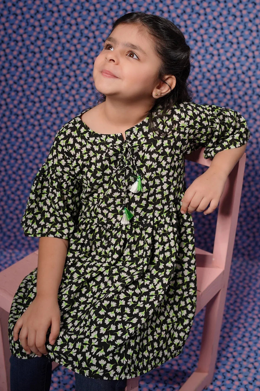 Ochre RTW Printed Girls 1 Piece Georgette Top OWT-621 - Winter Collection