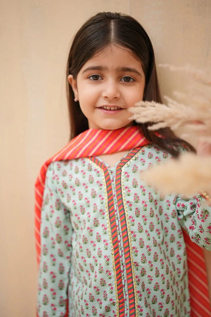 Ochre Girls Pret Printed Swiss Lawn 3 Piece Suit INDP-35 - Summer Collection