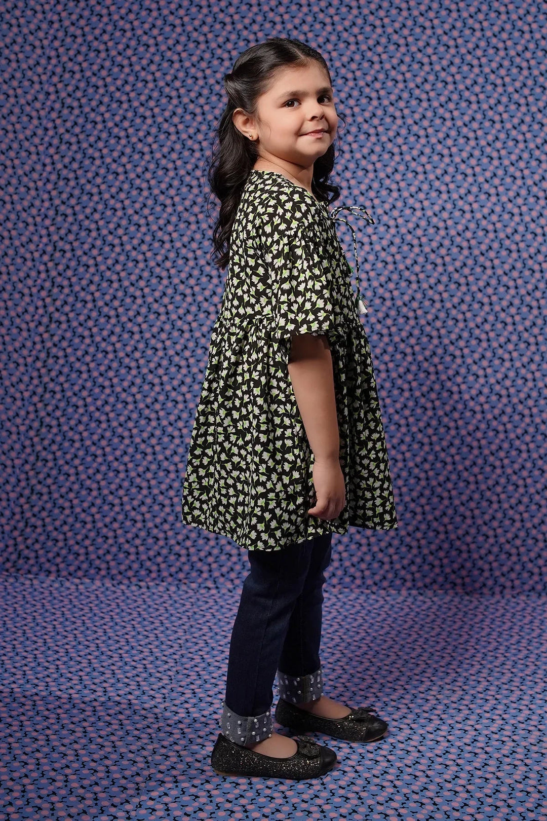 Ochre RTW Printed Girls 1 Piece Georgette Top OWT-621 - Winter Collection