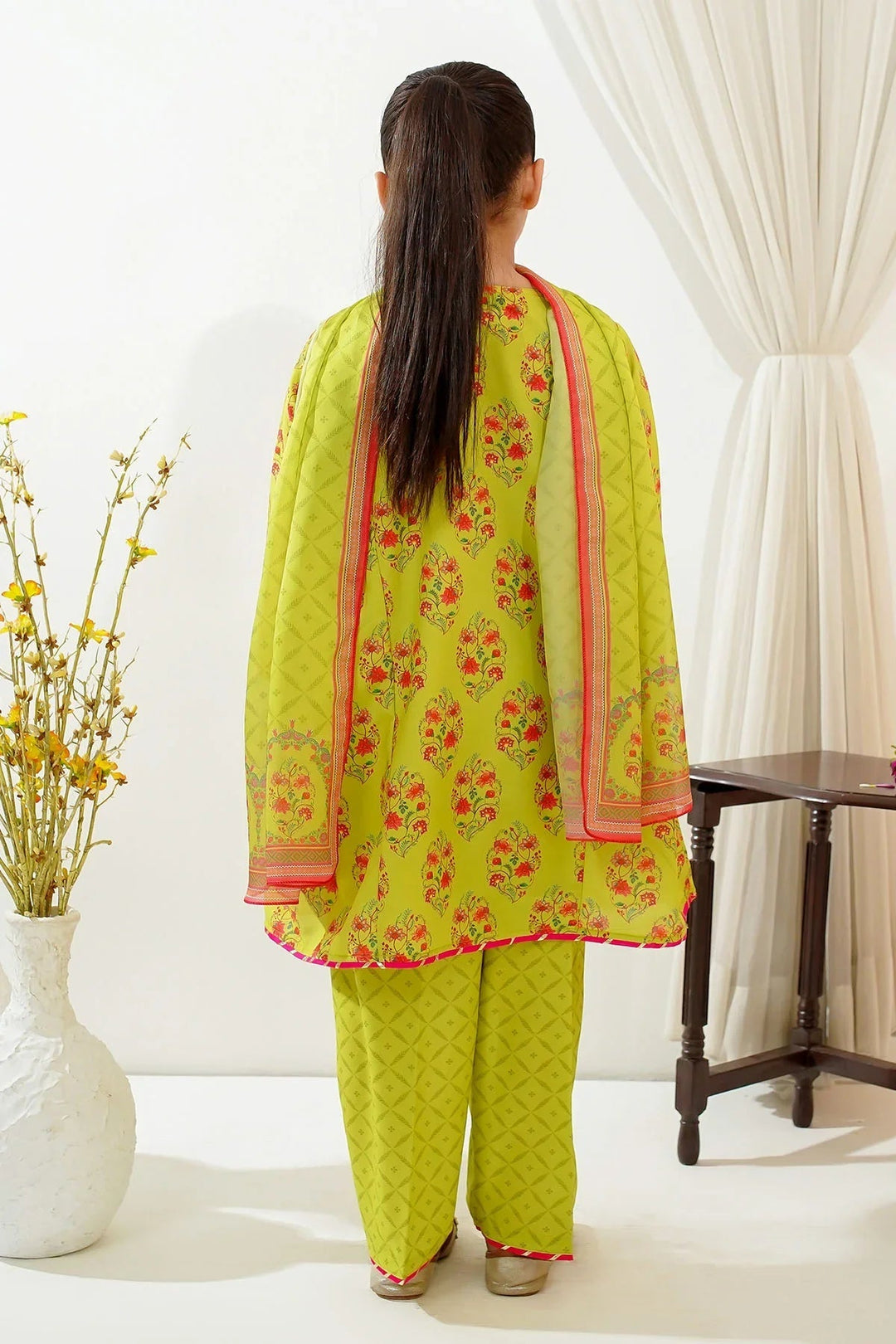 Ochre Girls Pret Printed Swiss Lawn 3 Piece Suit INDP-37 - Summer Collection