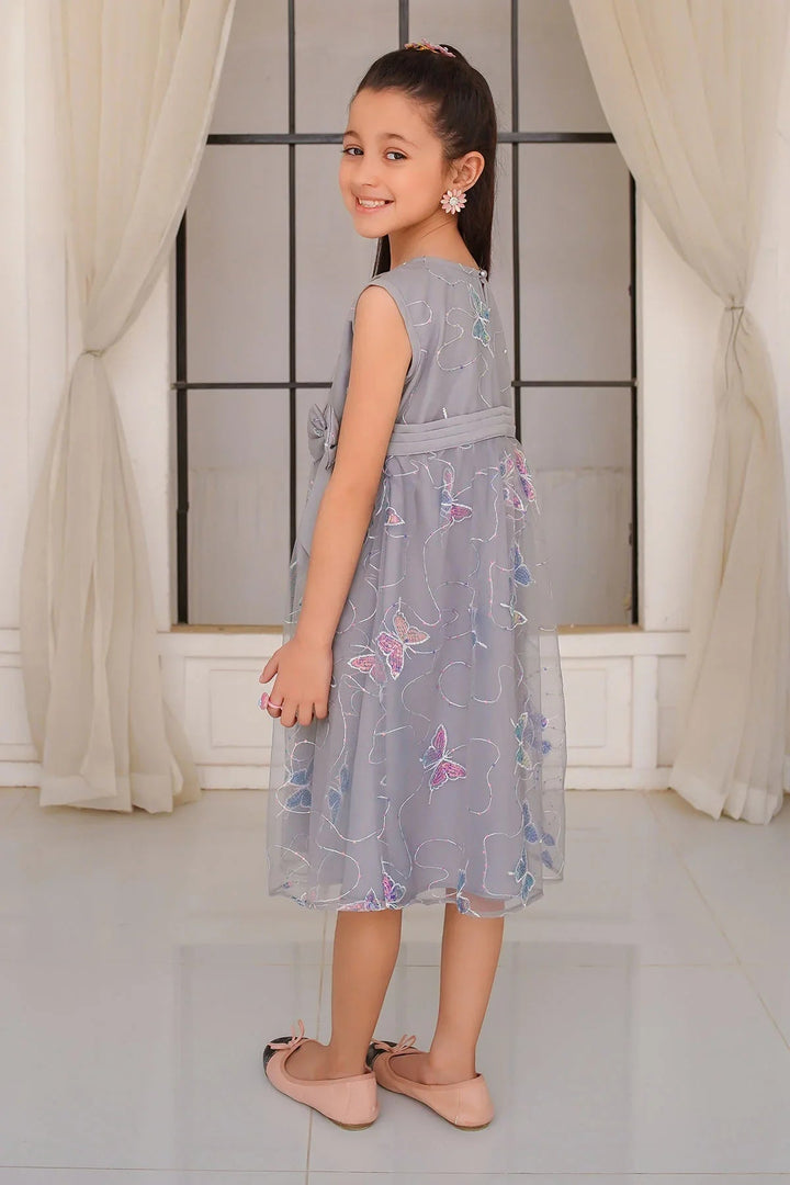 Ochre Girls Pret Solids Sequence Net 1 Piece Dress INCF-21 - Summer Collection