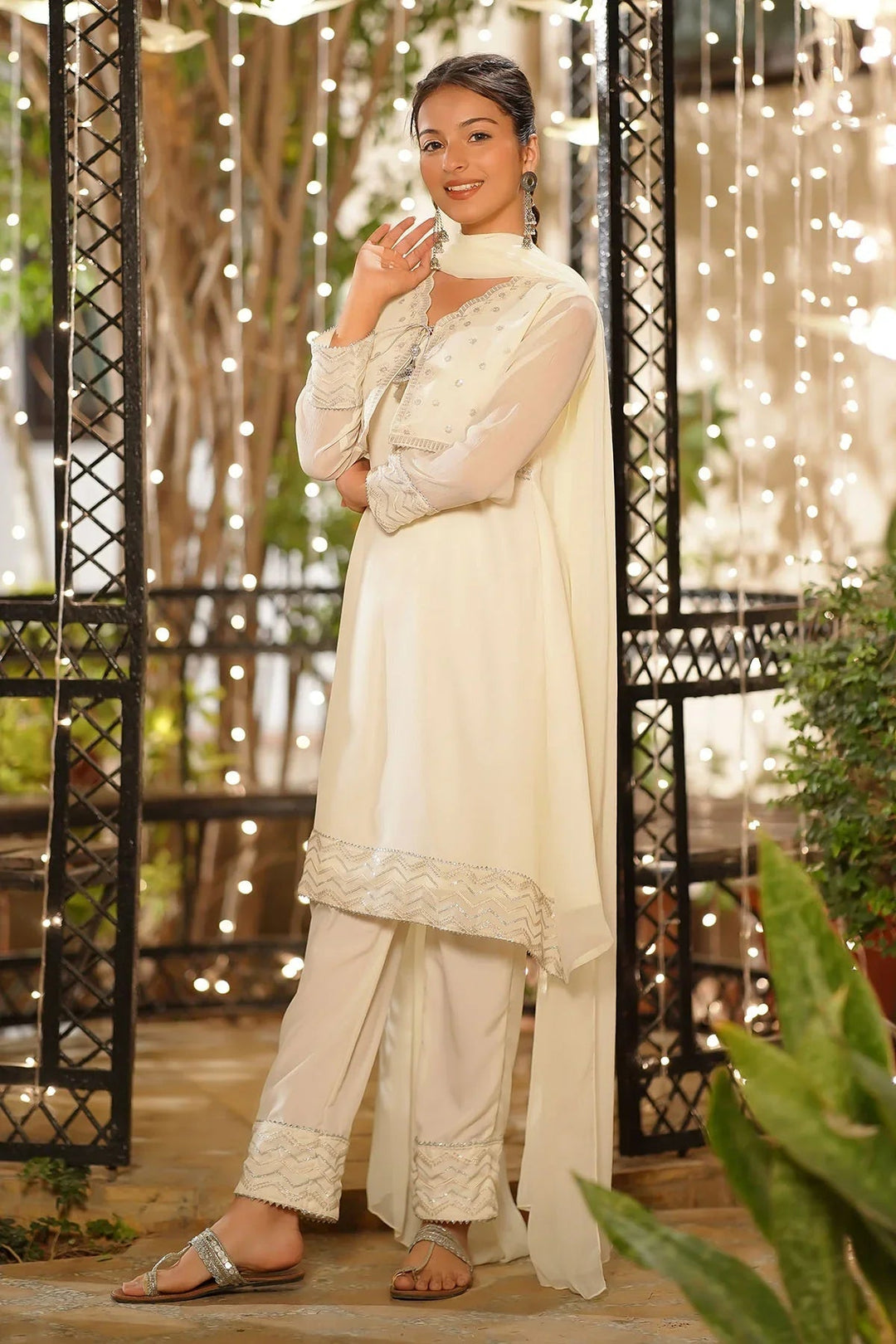 Ochre Girls Pret Embroidered Chiffon 3 Piece Suit EM-56 - Summer Collection