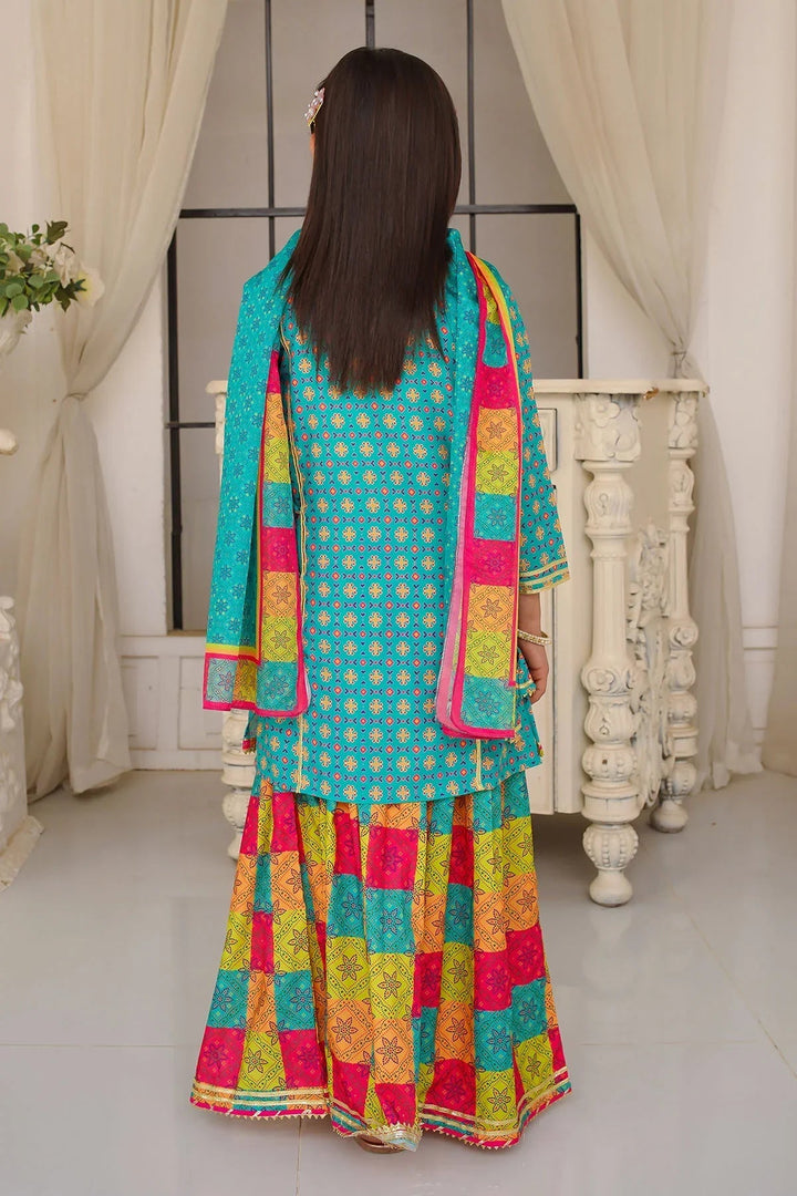 Ochre Girls Pret Printed Swiss Lawn 3 Piece Suit INDP-32 - Summer Collection