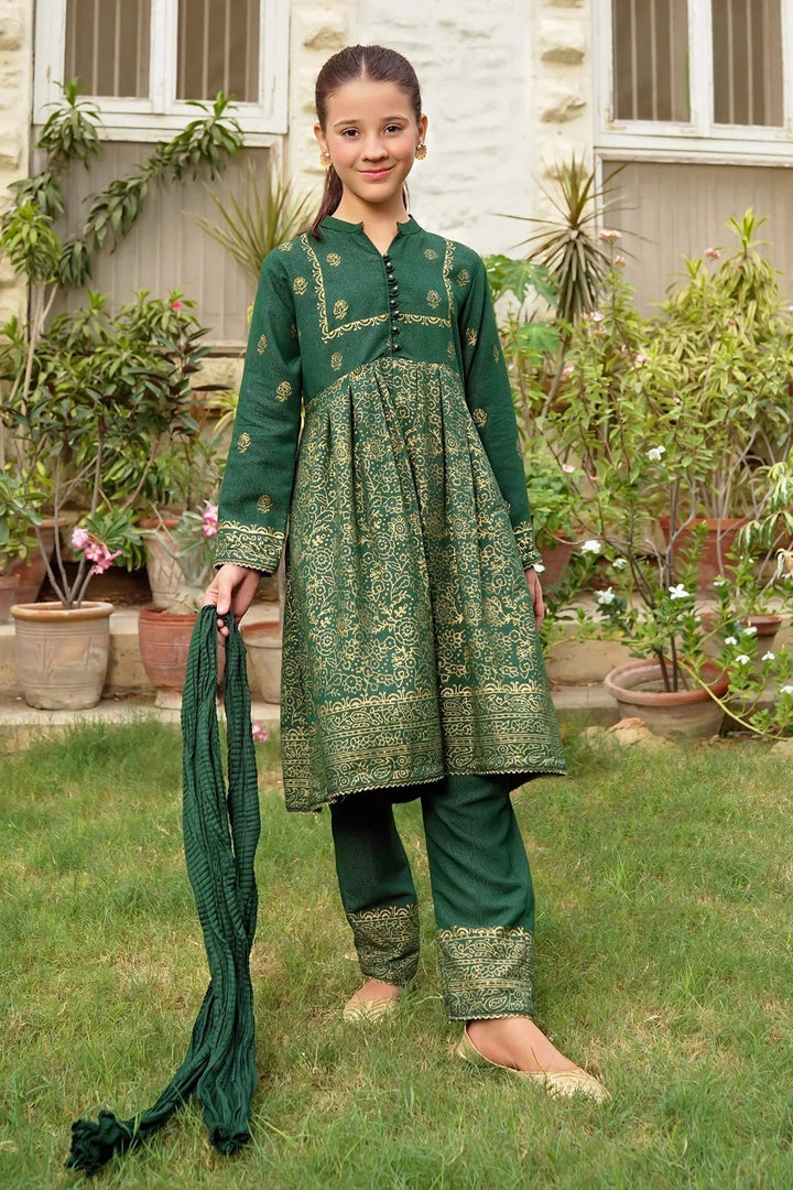 Ochre RTW Printed Girls 3 Piece Cotton Karandi OFW-PC-23 - Winter Collection
