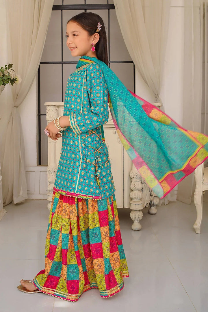 Ochre Girls Pret Printed Swiss Lawn 3 Piece Suit INDP-32 - Summer Collection