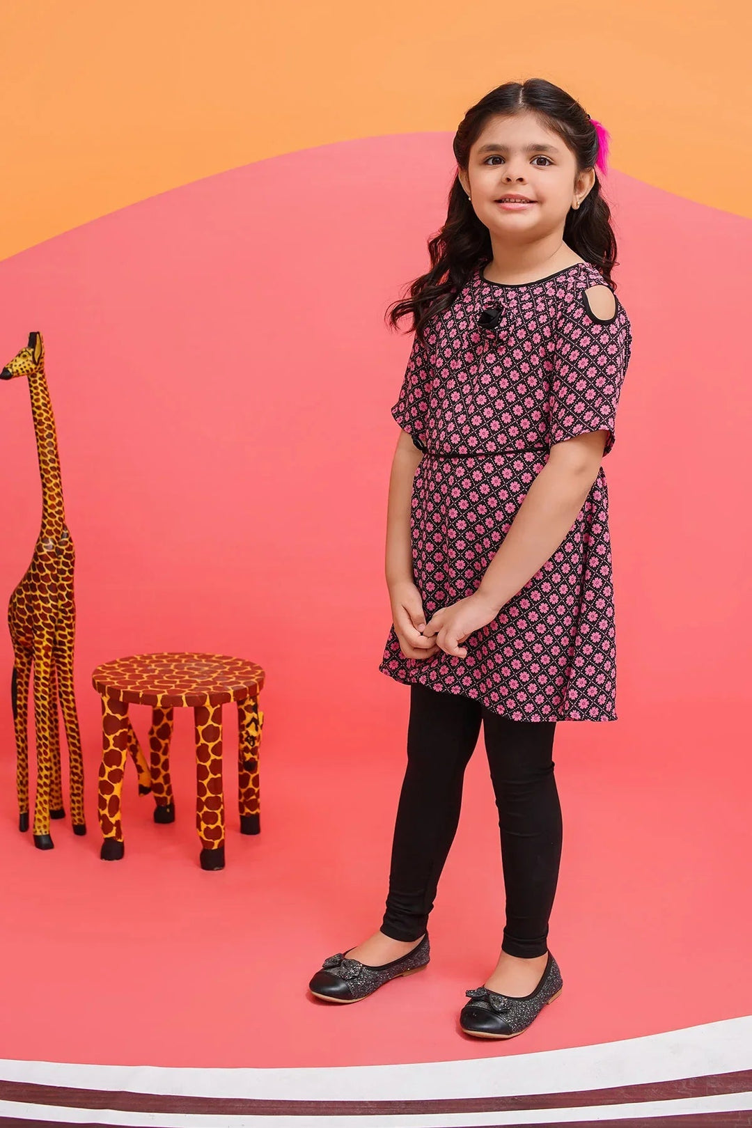 Ochre RTW Printed Girls 1 Piece Georgette Top OWT-615 - Winter Collection