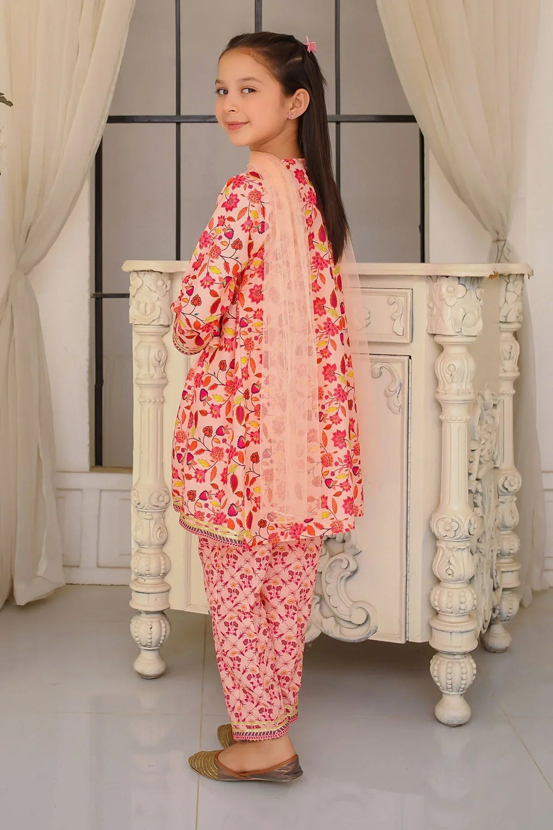 Ochre Girls Pret Printed Swiss Lawn 3 Piece Suit INDP-31 - Summer Collection