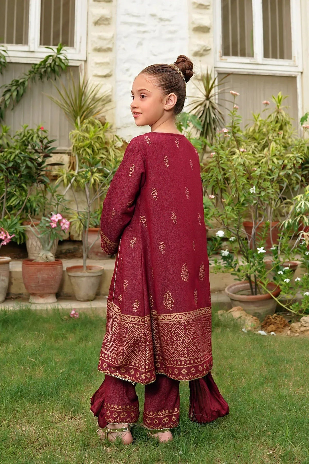Ochre RTW Printed Girls 3 Piece Cotton Karandi OFW-PC-20 - Winter Collection