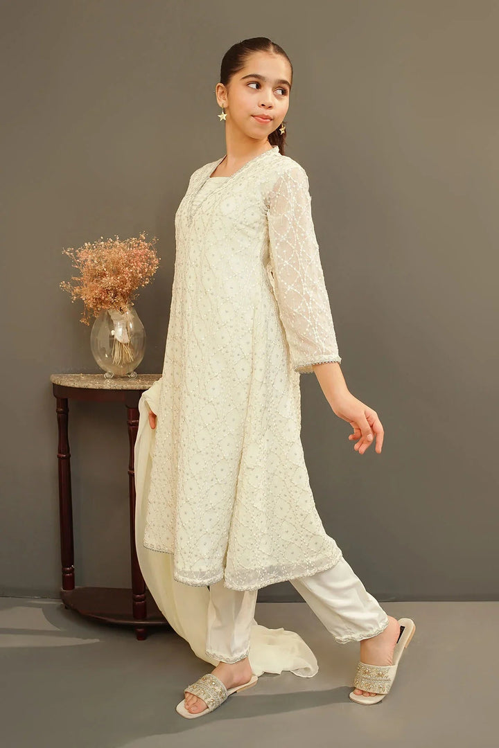 Ochre Girls Pret Embroidered Chiffon 3 Piece Suit MAX-28 - Summer Collection