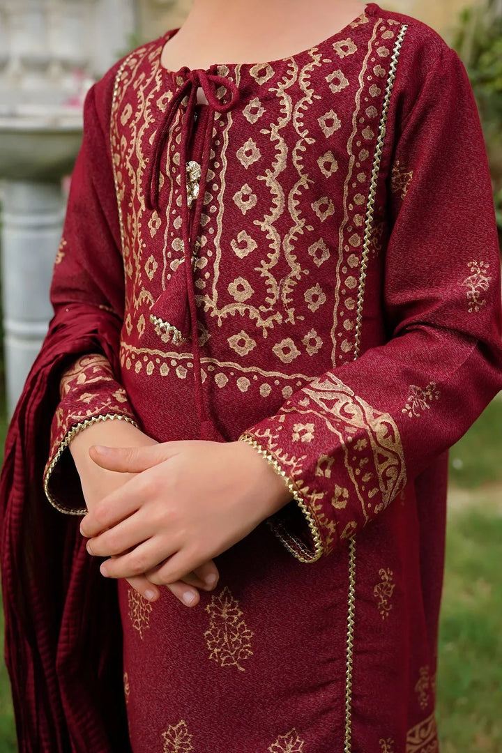 Ochre RTW Printed Girls 3 Piece Cotton Karandi OFW-PC-20 - Winter Collection