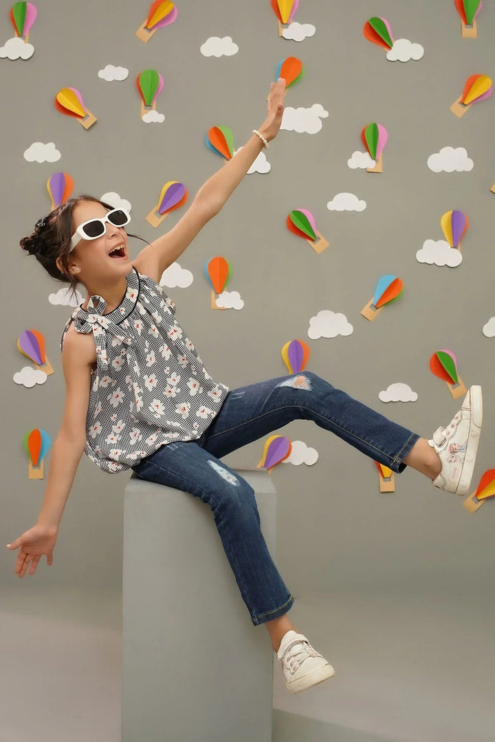 Ochre RTW Printed Girls 1 Piece Georgette Top INWT-01 - Winter Collection