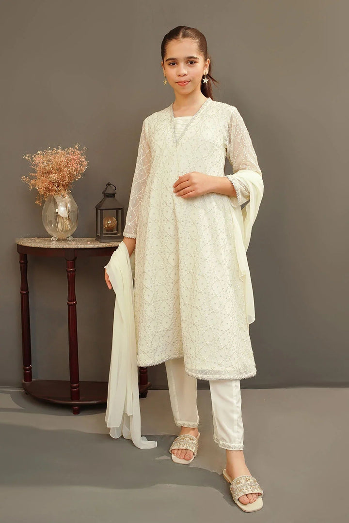 Ochre Girls Pret Embroidered Chiffon 3 Piece Suit MAX-28 - Summer Collection