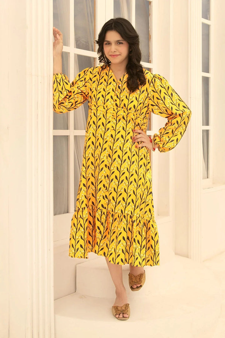 Ochre RTW Printed Girls 1 Piece Herringbone Dress OWLL-10 - Summer Collection