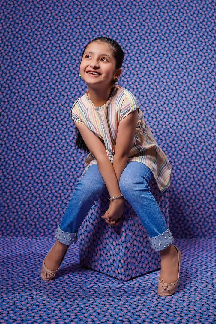 Ochre RTW Printed Girls 1 Piece Cotton Top OWT-624 - Summer Collection