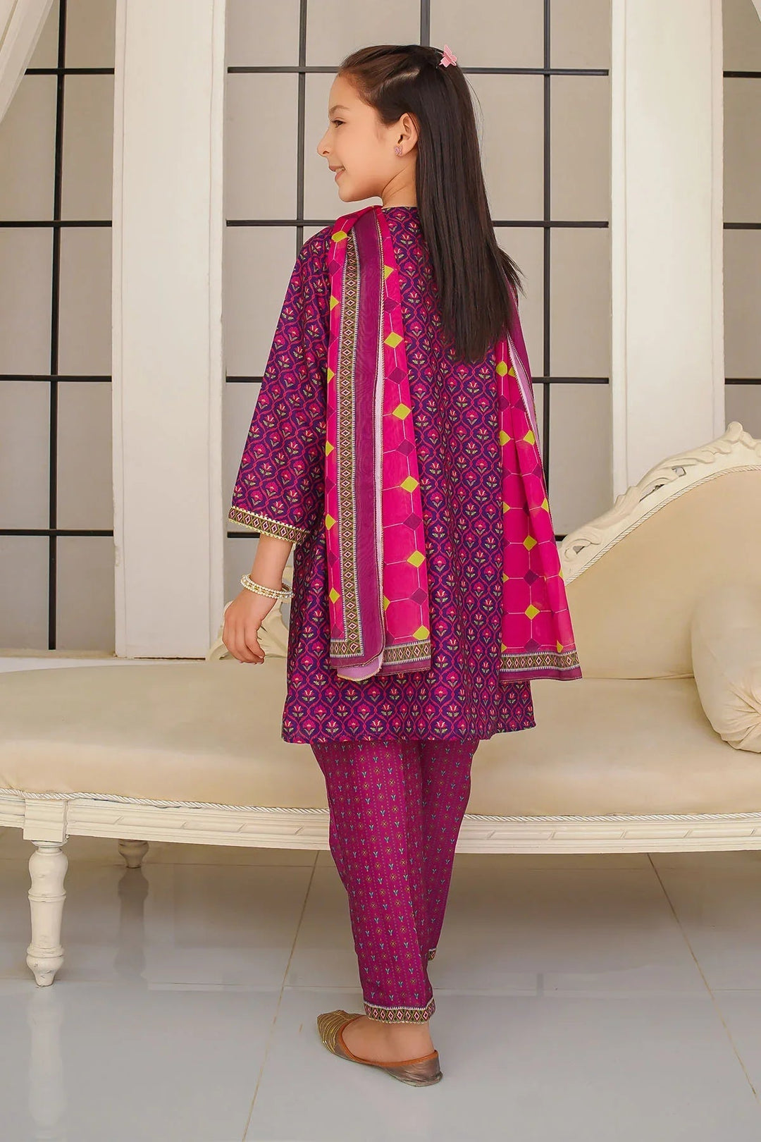 Ochre Girls Pret Printed Swiss Lawn 3 Piece Suit INDP-30 - Summer Collection