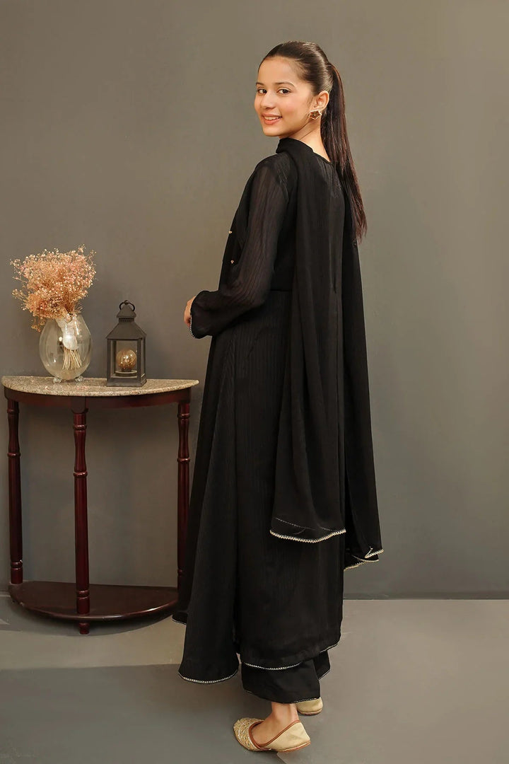 Ochre Girls Pret  Chiffon Hand Adda Work 3 Piece Suit MAX-25 - Summer Collection