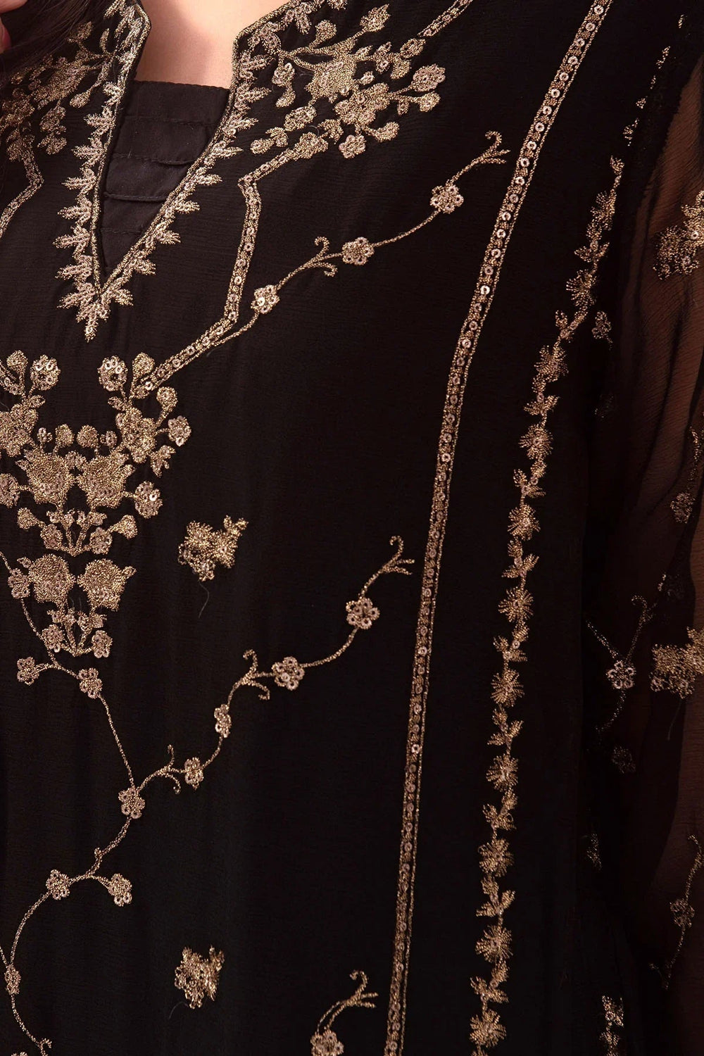 Ochre RTW Embroidered Girls 3 Piece Chiffon  SOF-02 - Summer Collection