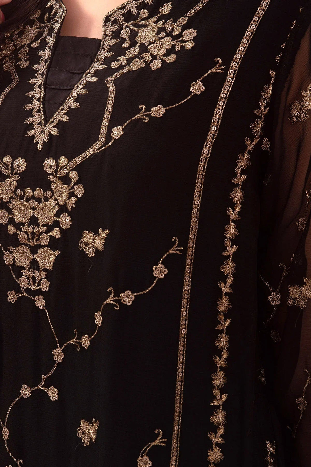 Ochre RTW Embroidered Girls 3 Piece Chiffon  SOF-02 - Summer Collection