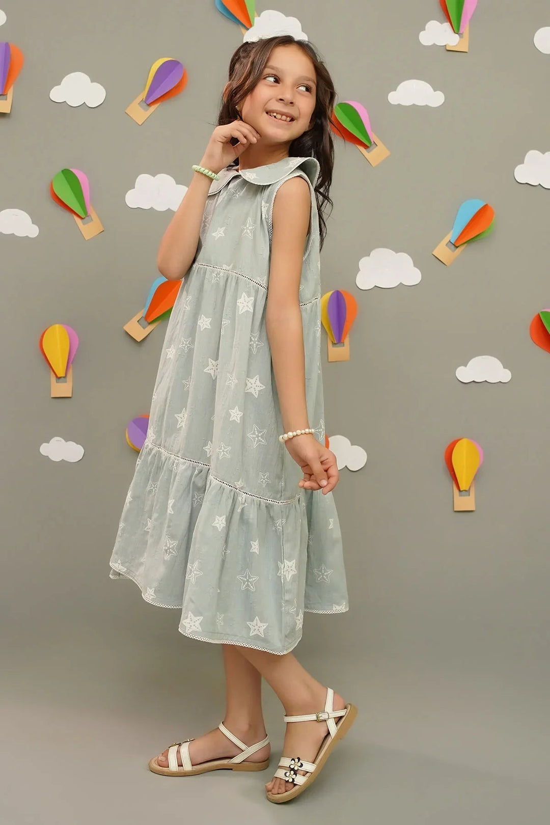 Ochre RTW Printed Girls 1 Piece Chambray Dress INWD-15 - Winter Collection