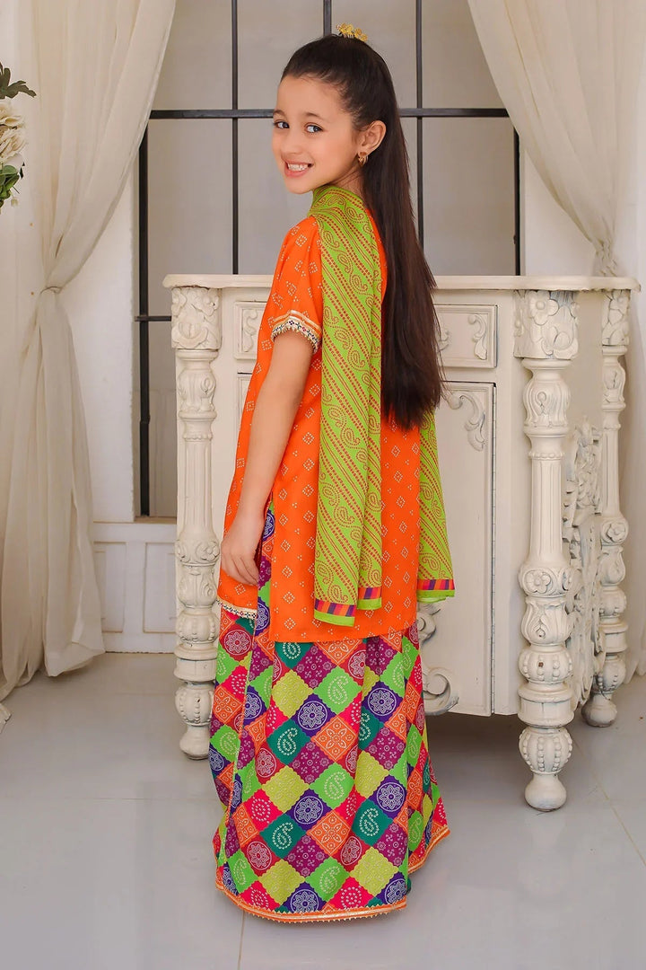 Ochre Girls Pret Printed Swiss Lawn 3 Piece Suit INDP-28 - Summer Collection