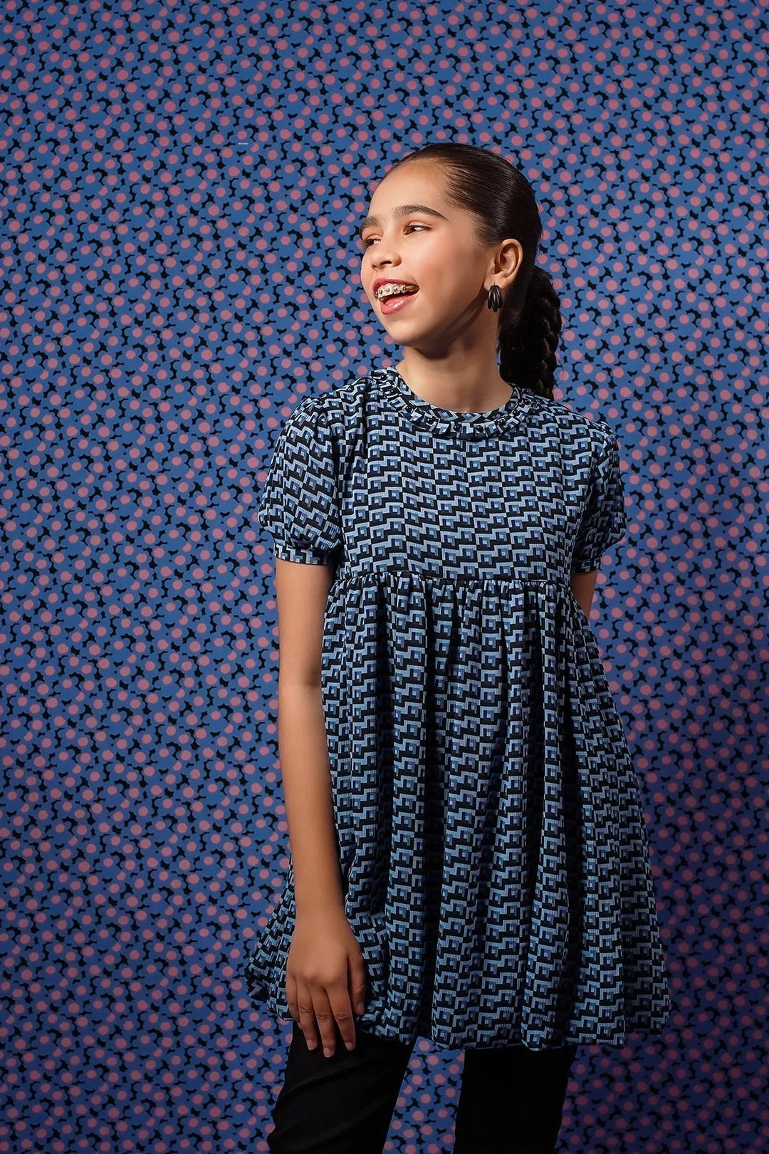 Ochre RTW Printed Girls 1 Piece Chiffon Top OWT-622 - Summer Collection