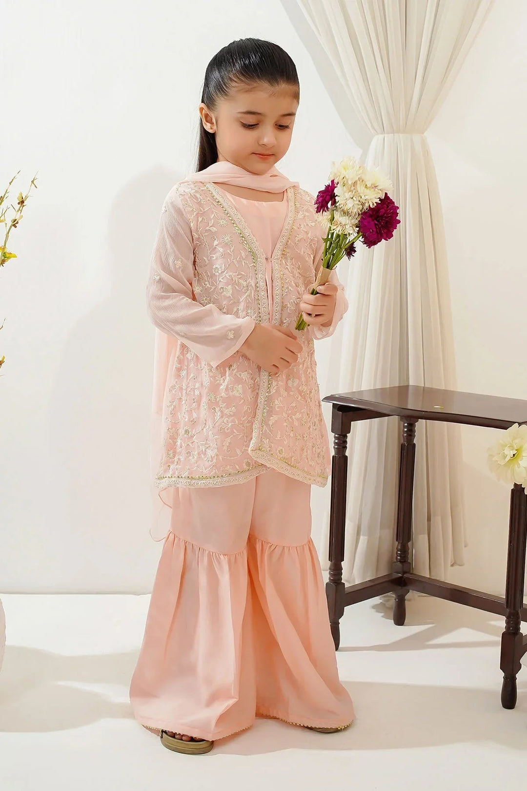 Ochre Girls Pret Embroidered Chiffon 3 Piece Suit INCF-24 - Summer Collection