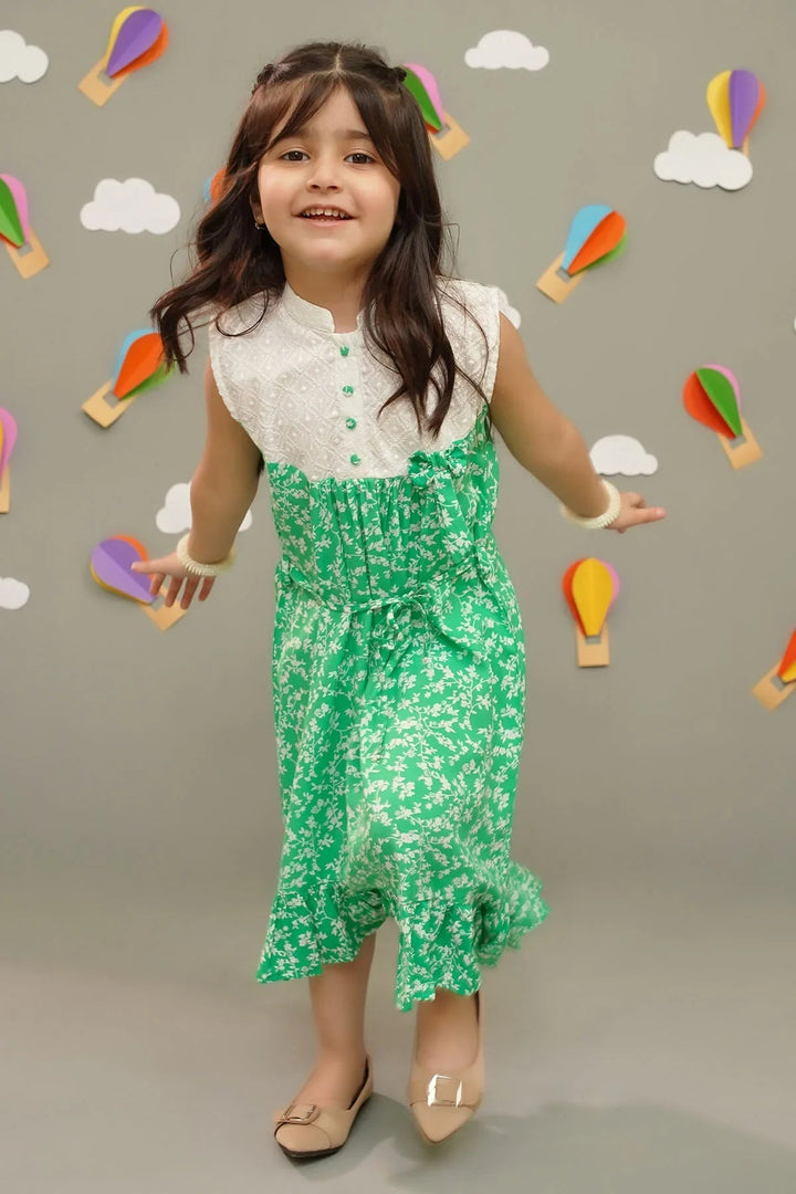 Ochre RTW Printed Girls 1 Piece Boski Linen Dress INWD-14 - Summer Collection