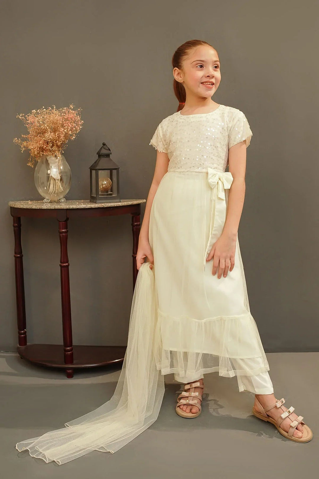 Ochre Girls Pret Embroidered Sequence Net 3 Piece Suit MAX-24 - Summer Collection