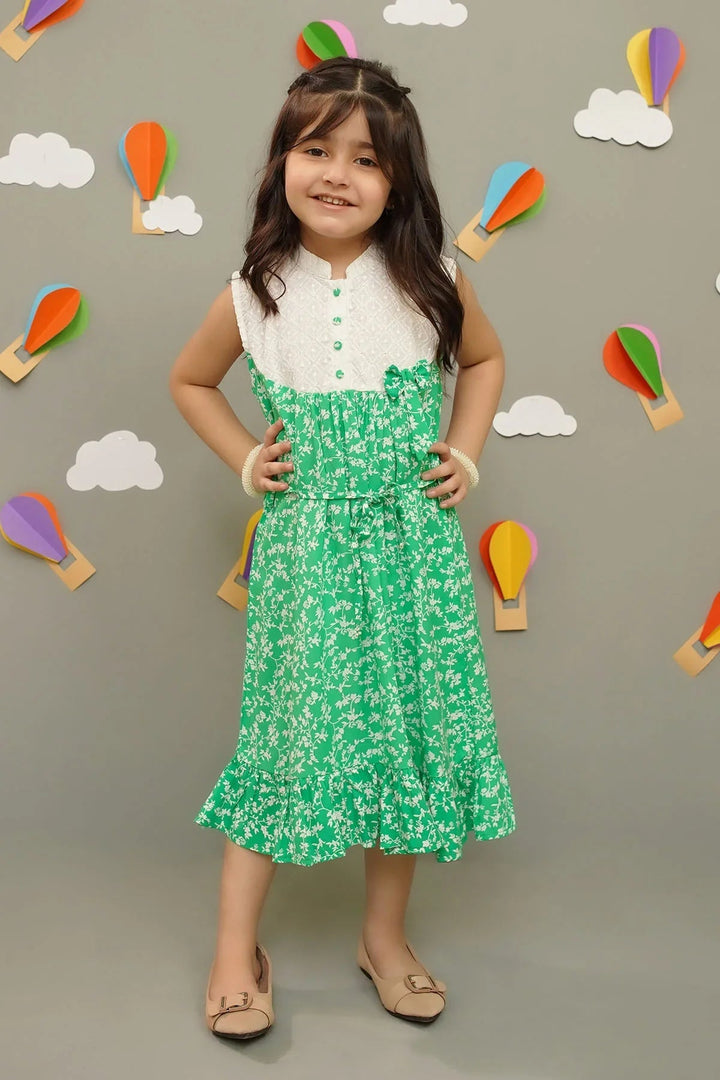 Ochre RTW Printed Girls 1 Piece Boski Linen Dress INWD-14 - Summer Collection