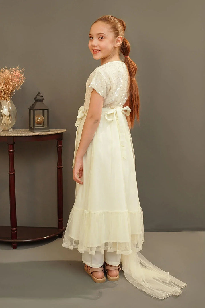 Ochre Girls Pret Embroidered Sequence Net 3 Piece Suit MAX-24 - Summer Collection