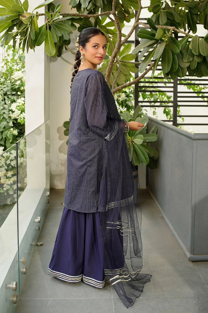 Ochre RTW Embroidered Girls 3 Piece Jacquard Hand Adda Work MHD-14 - Winter Collection