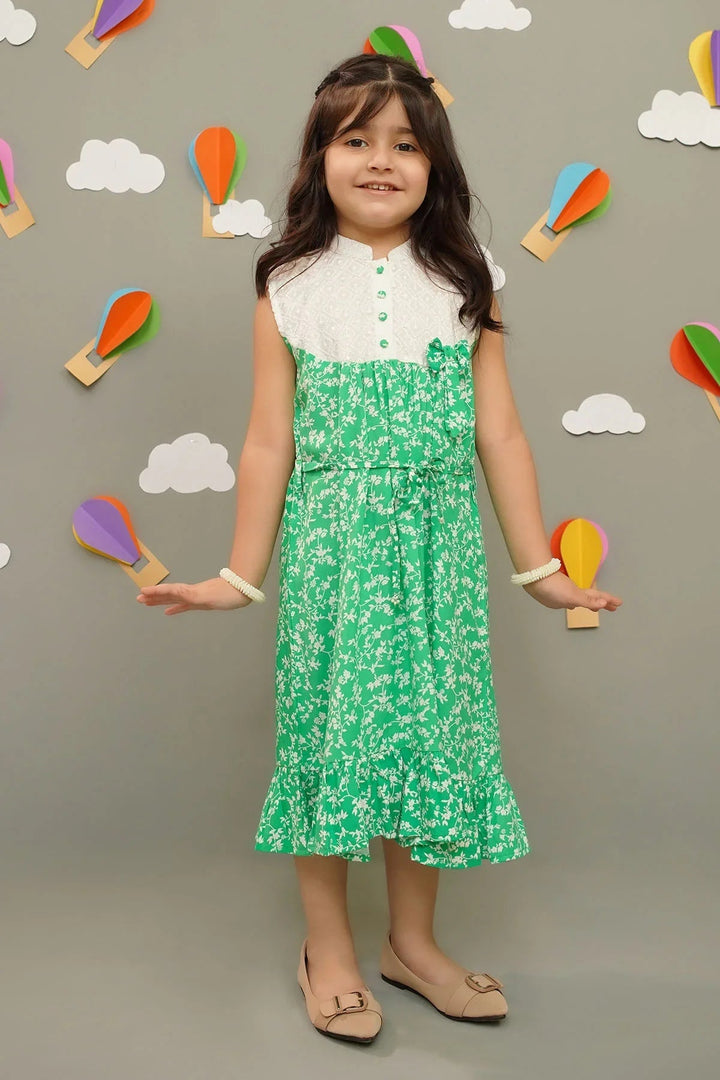 Ochre RTW Printed Girls 1 Piece Boski Linen Dress INWD-14 - Summer Collection