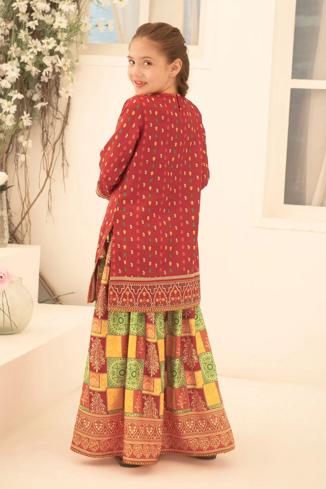 Ochre RTW Printed Girls 3 Piece Herringbone  INDP-19 - Summer Collection