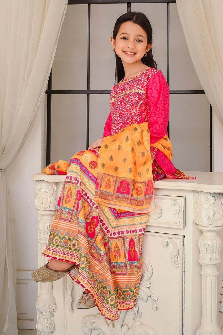 Ochre Girls Pret Printed Swiss Lawn 3 Piece Suit INDP-22 - Summer Collection
