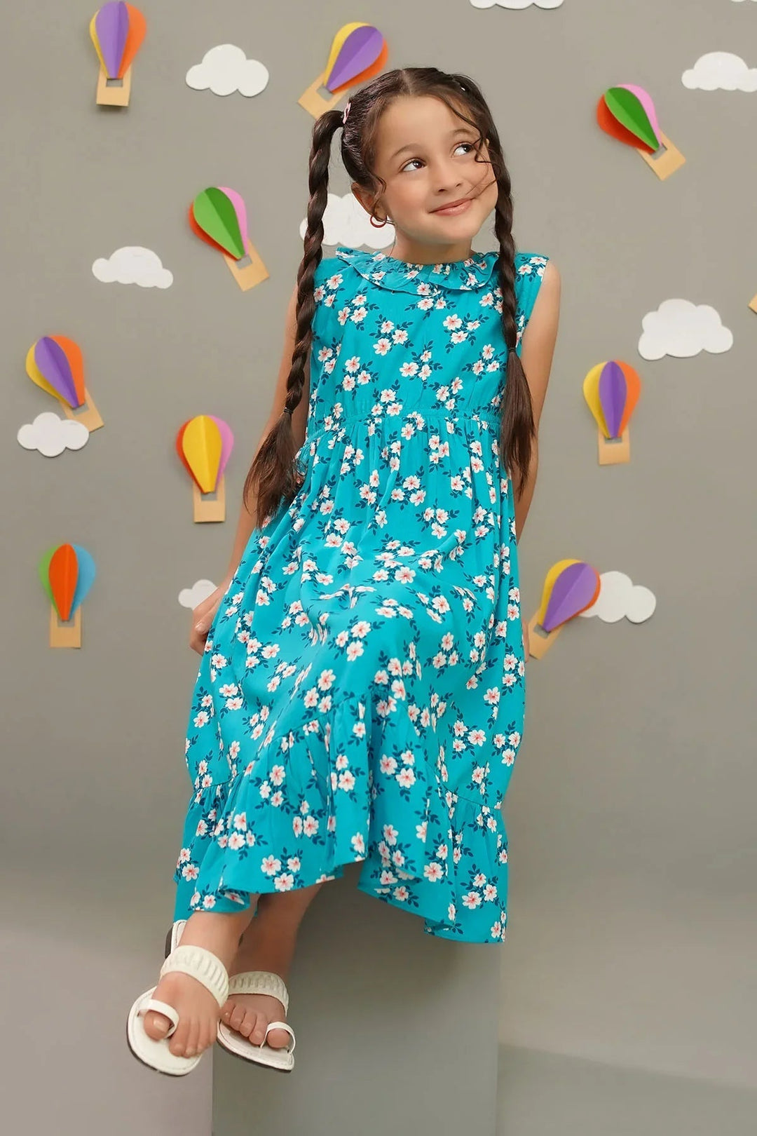 Ochre RTW Printed Girls 1 Piece Boski Linen Dress INWD-13 - Summer Collection