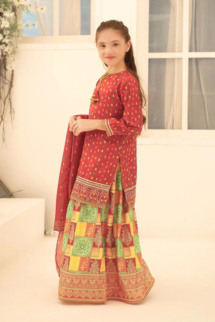 Ochre RTW Printed Girls 3 Piece Herringbone  INDP-19 - Summer Collection