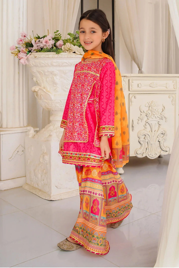 Ochre Girls Pret Printed Swiss Lawn 3 Piece Suit INDP-22 - Summer Collection