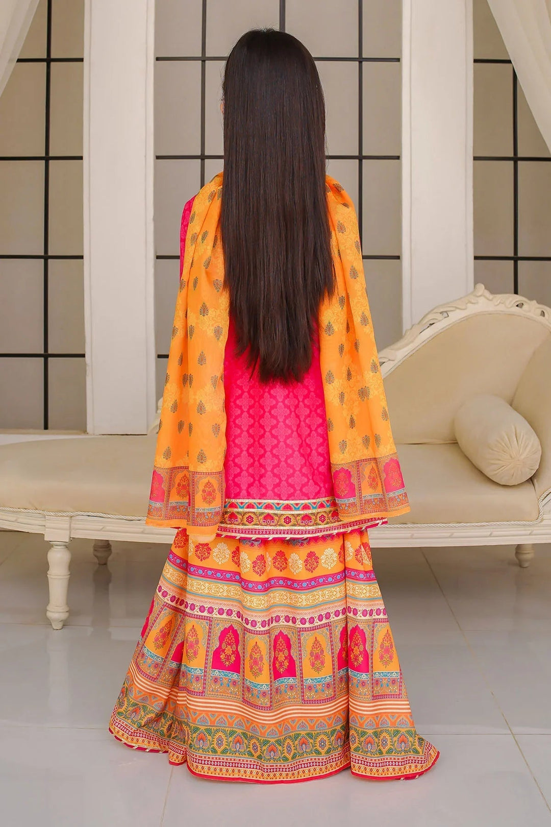 Ochre Girls Pret Printed Swiss Lawn 3 Piece Suit INDP-22 - Summer Collection