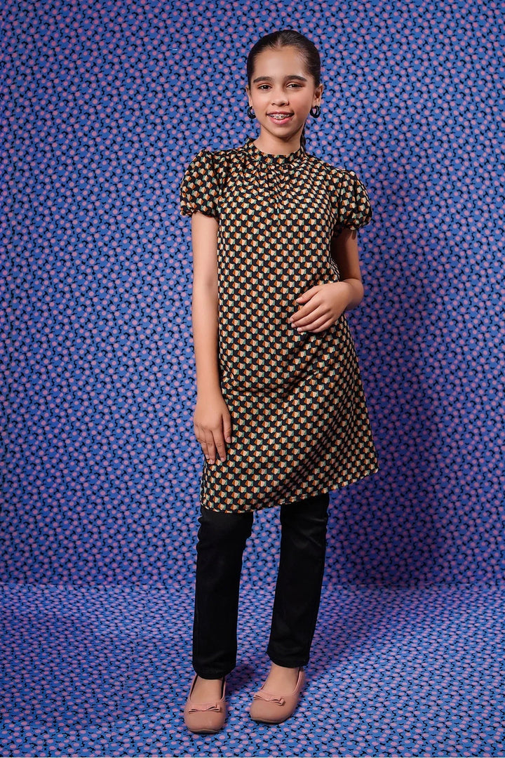 Ochre RTW Printed Girls 1 Piece Georgette Top OWT-619 - Winter Collection